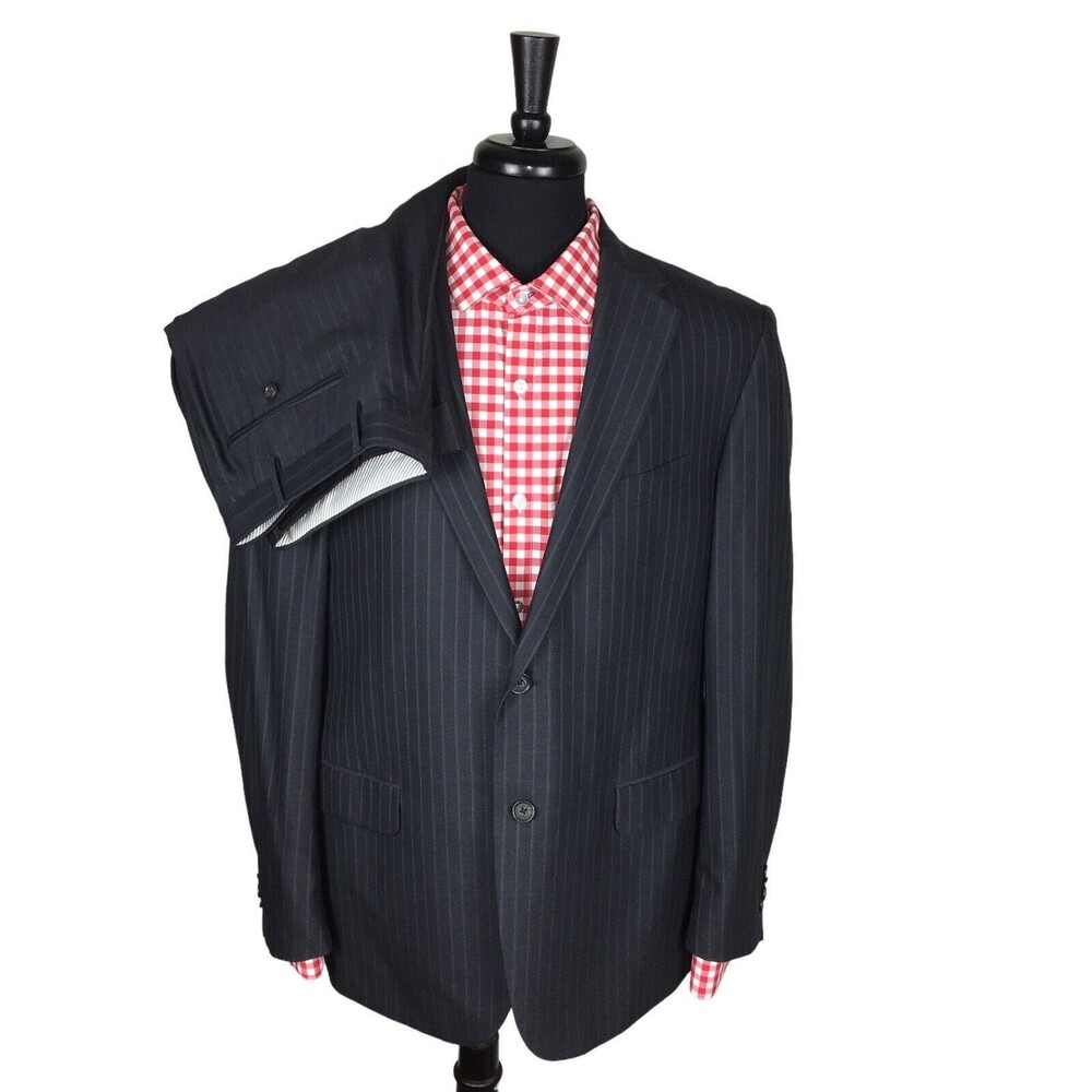 CC Collection Corneliani Wool Charc Gray Stripe EU 54R/ US 44L Suit Pants 38x30